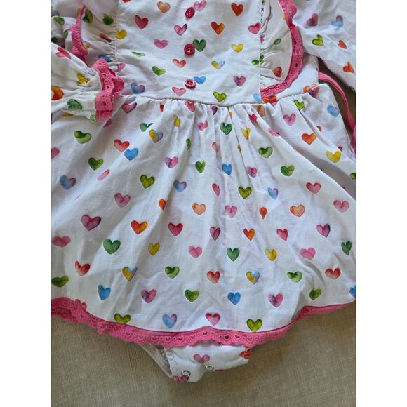 Bella & Omi Heart Print Skirted Romper - Picture 4 of 8